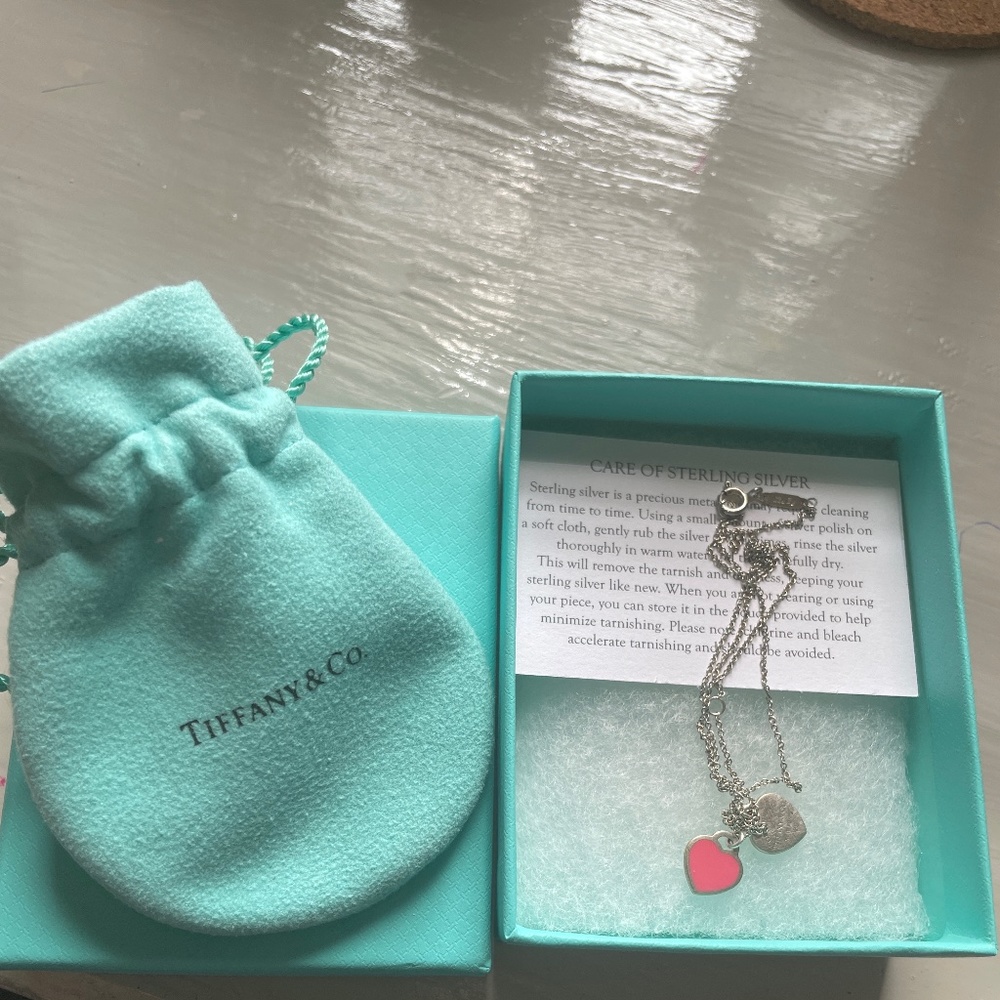 Mini double heart necklace and pendant